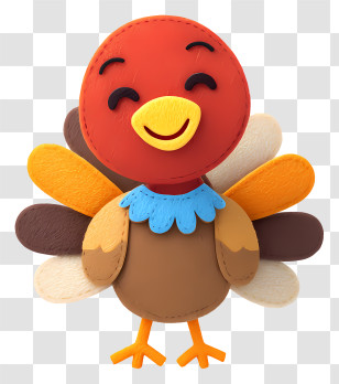 Thanksgiving Turkey - Cute Smiling Red Turkey Transparent PNG