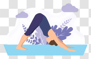 Downward Facing Dog - Downward Dog Yoga Pose Illustration Transparent PNG