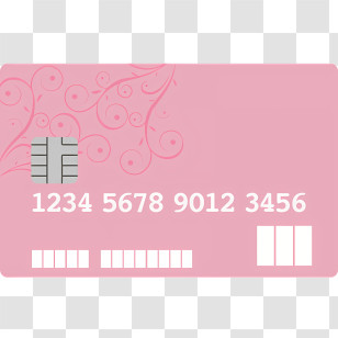 Cartoon - Illustrated Pink Credit Card Design Transparent PNG