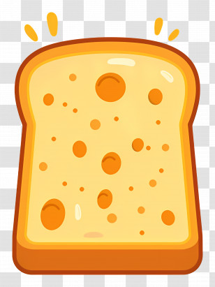 Toast - Illustration Of A Yellow Toast Slice Transparent PNG