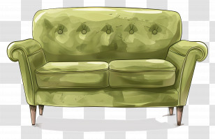 Green Sofa - Comfortable Green Sofa Transparent PNG