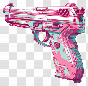 Vaporwave Gun - Pink Gun Illustration Transparent PNG