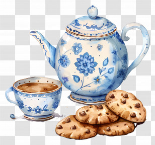 Teapot - Teapot With Cookies Illustration Transparent PNG