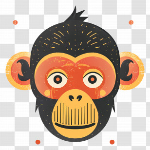 Monkey Head - Cartoon Monkey Face Transparent PNG