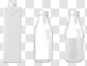 Plastic Bottle - Various Milk Bottles And Carton Transparent PNG