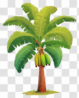 Banana Tree - Banana Tree With Fruits Illustration Transparent PNG