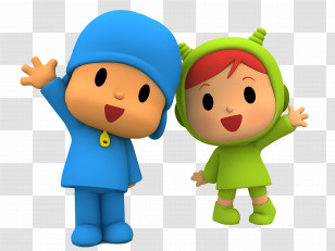 Pocoyo - Two Playful Kids Transparent PNG