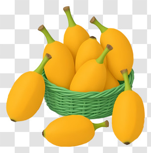 Papaya In Woven Basket - Yellow Fruits In Green Basket Transparent PNG