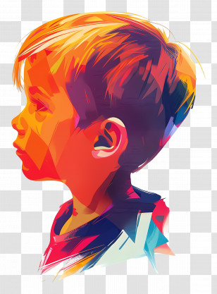 Child - Colorful Boy Portrait Illustration Transparent PNG