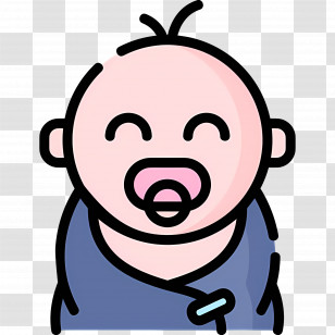 Baby Boy - Smiling Baby With Pink Pacifier Transparent PNG