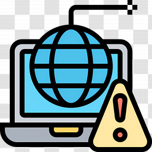 Cyber Security - Internet Warning Icon With Alert Symbol Transparent PNG