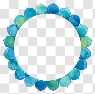 Aquamarine Circle Frame - Blue Leaf Wreath In Circle Transparent PNG