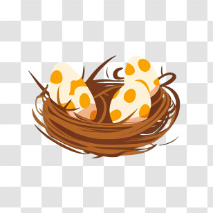 Cartoon Eggs - Eggs In A Nest Transparent PNG