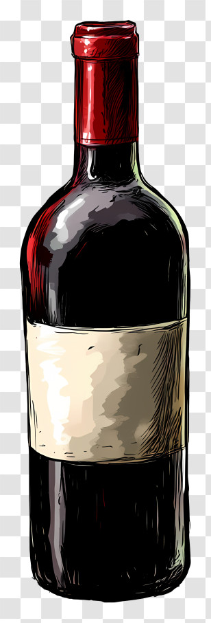 Bottle Of Wine - Red Wine Bottle Transparent PNG