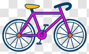 As An Ai Language Model - Vibrant Pink And Blue Bicycle Illustration Transparent PNG