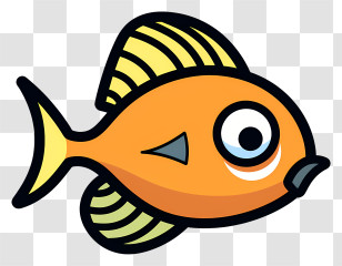 Cartoon Fish - Yellow Fish Illustration Transparent PNG