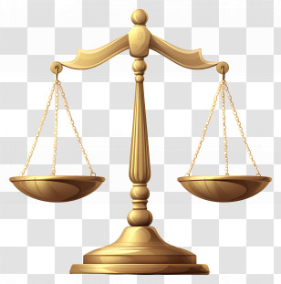 Balance Scale - Golden Balance Scale Symbolizing Justice Transparent PNG