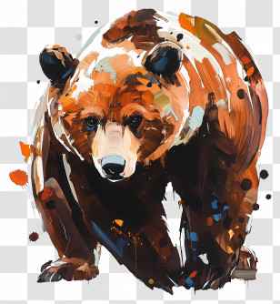 Grizzly Bear - Artistic Bear Illustration Transparent PNG