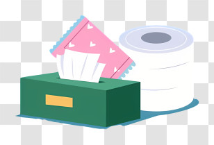 Cartoon - Tissue Box And Toilet Paper Roll Transparent PNG