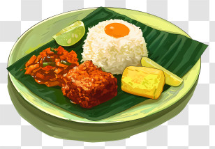 Rendang - Traditional Rice And Side Dishes Transparent PNG