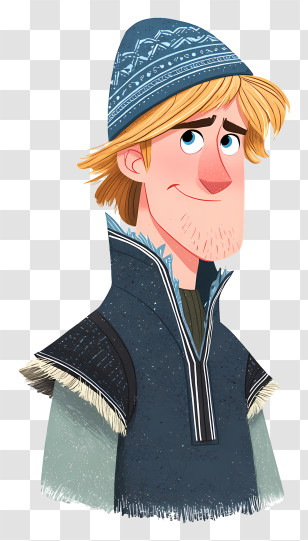 Frozen Kristoff - Blonde Cartoon Character With Hat Transparent PNG