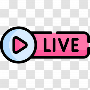 Youtube Live - Live Streaming Icon With Play Button Transparent PNG