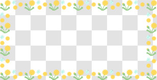 Flower Frame - Yellow Daisy Floral Border Design Transparent PNG