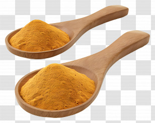 Turmeric Powder - Wooden Spoons With Turmeric Powder Transparent PNG
