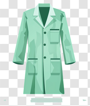 Green Coat - Green Lab Coat In Flat Illustration Style Transparent PNG