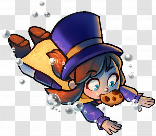 Hat Kid - Diving Girl With Top Hat Transparent PNG