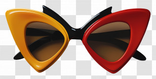 Sunglass Design - Colorful Stylish Sunglasses With Red And Yellow Frames Transparent PNG