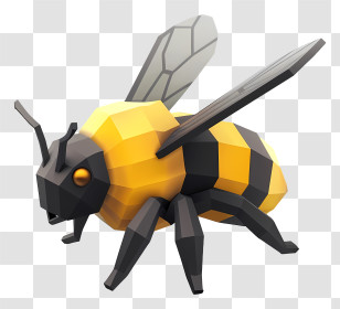 Bumblebee - Low-Poly Honeybee Design Transparent PNG