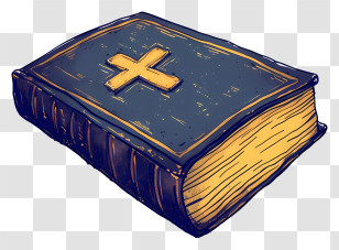 Holy Bible Book - Illustrated Bible With Cross Symbol Transparent PNG