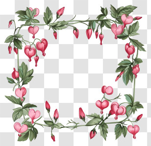 Spring Flowers Frame - Floral Frame With Pink Flowers Transparent PNG