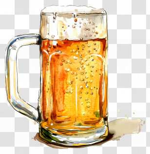 Beer - Beer Mug With Foam And Bubbles Transparent PNG