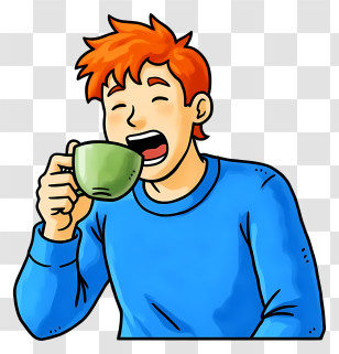 Relaxing Man With Coffee - Man Drinking Coffee Transparent PNG
