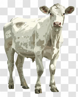 Cow - White Cow Illustration Transparent PNG