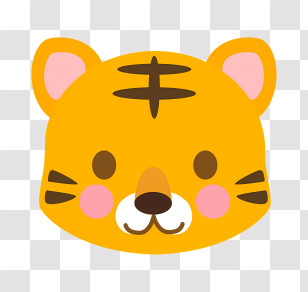 Education - Cute Cartoon Tiger Face Illustration Transparent PNG
