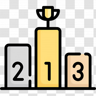 Trophy Podium - Winners Podium With Trophy Transparent PNG