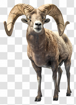 Bighorn Sheep - Realistic Bighorn Sheep In Nature Transparent PNG