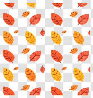 Autumn Leaves Pattern - Colorful Autumn Leaves Background Pattern Transparent PNG