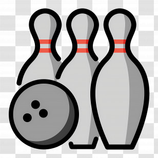 Bowling Emoji - Bowling Pins And Ball Transparent PNG
