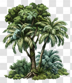 Tropical Rainforest Tree - Tropical Trees Illustration Transparent PNG