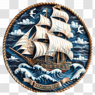 Maritime Day - Sailing Ship On Maritime Day Transparent PNG
