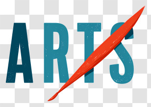 Arts Logo - Teal ARTS Logo With Brushstroke Transparent PNG