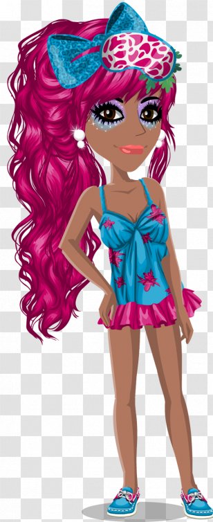 Brown Hair Pink M Cartoon Character - Silhouette - Frame Transparent PNG