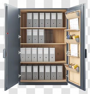 Office Cupboard - Organized File Cabinet With Documents Transparent PNG