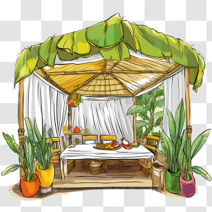 Sukkot - Outdoor Tropical Gazebo Setup For Relaxation Transparent PNG