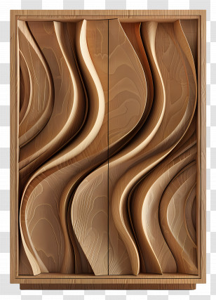 Wooden Cabinet - Artistic Wooden Cabinet Transparent PNG