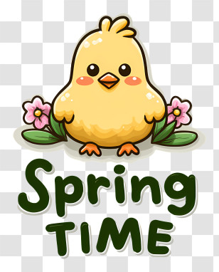 Logo Word Spring Time - Spring Time Cute Chick Transparent PNG